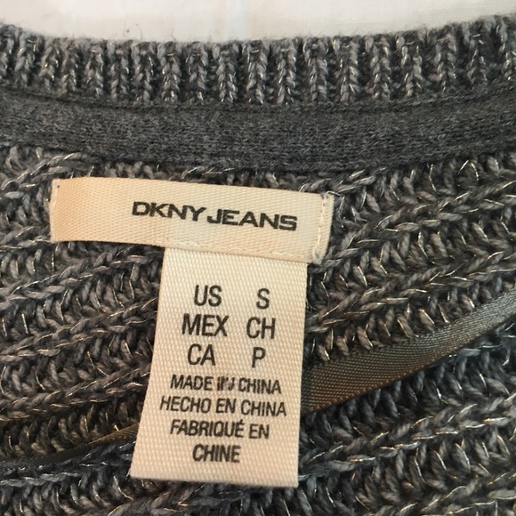 DKNY Small Grey Chunky Cable Knit Tunic Sweater - Picture 5 of 8